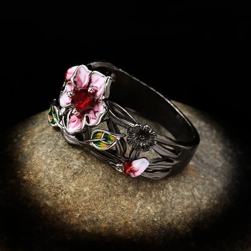 Bague Fleur Rouge