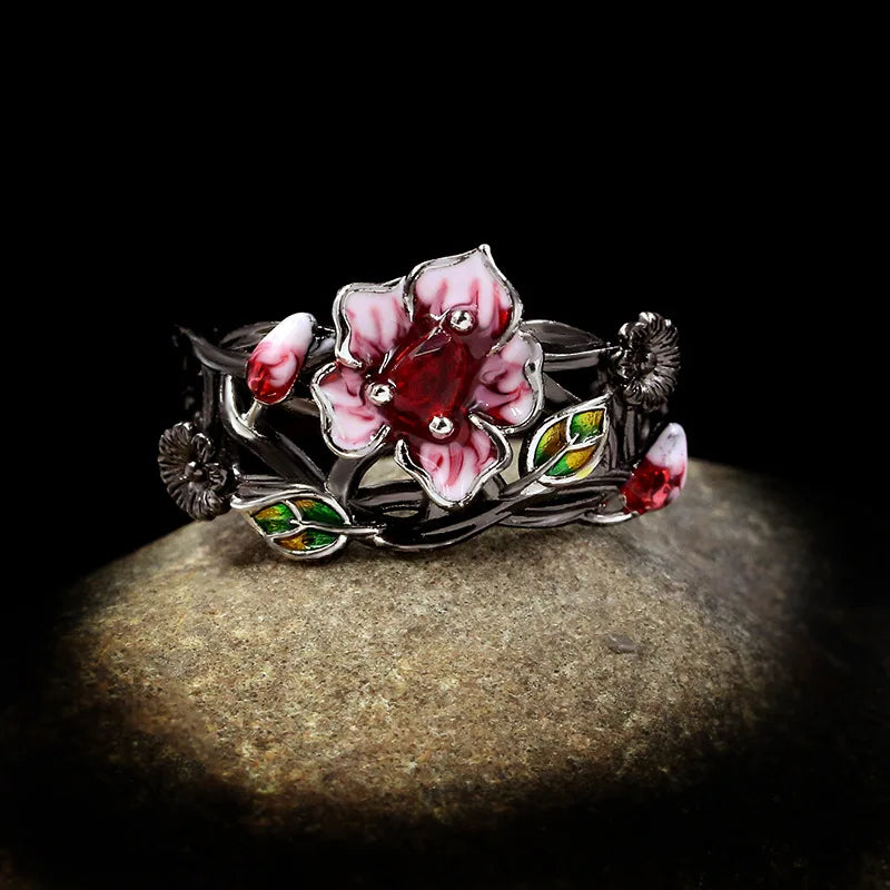 Bague Fleur Rouge